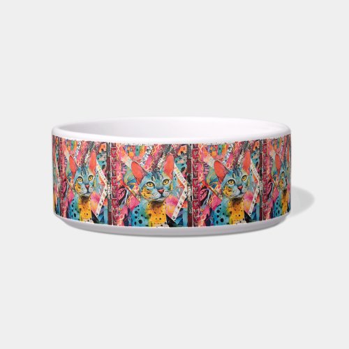Colorfun Mixed Media Paper Cat Food Bowl