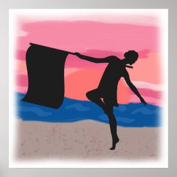 Colorguard Dancer At Sunset Poster by ColorguardCollection at Zazzle