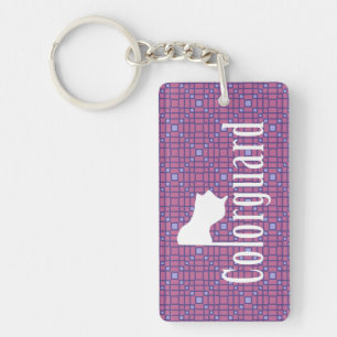 Colorguard Flag Text Keychain