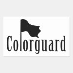 Colorguard Flag Text Rectangular Sticker