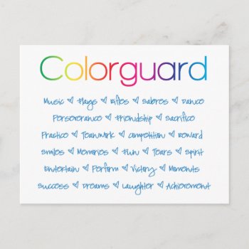 Colorguard Postcard by ColorguardCollection at Zazzle
