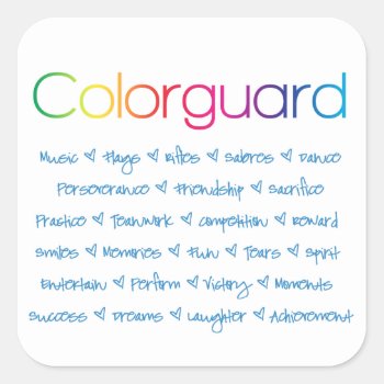 Colorguard Square Sticker by ColorguardCollection at Zazzle