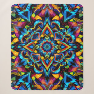 Colorido Kaleidoscope Mandala Design Mug, almohada Sherpa Blanket