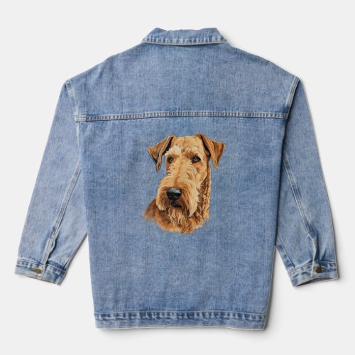 Coloring Airedale Terrier Dog Puppies Airedale Ter Denim Jacket