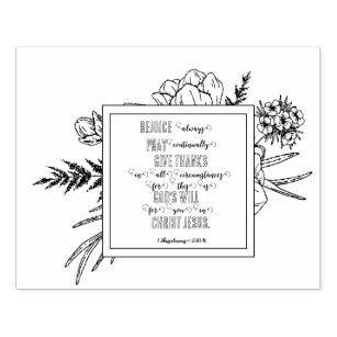 Coloring Bible Verse for Thanksgiving 1 Thess. 5 Rubber Stamp