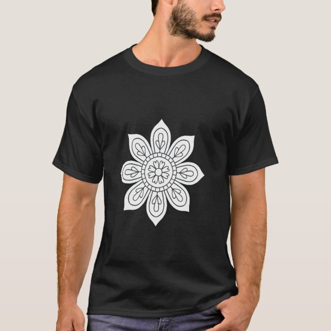 Coloring Book Flower T-Shirt (Front)