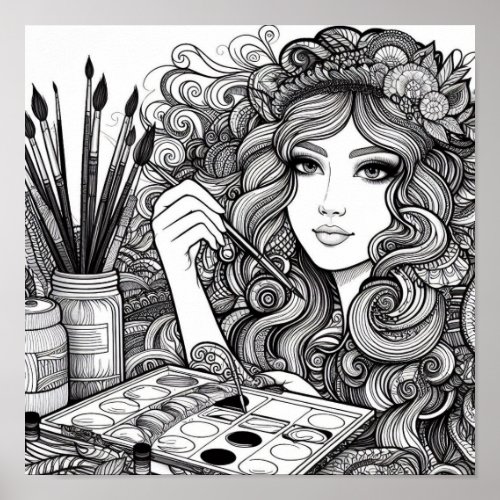 Coloring Book Gifts _ Colorist Artist Painter Poster