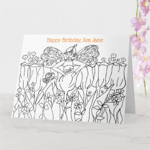 Coloring Book Happy Birthday Card Custom Name