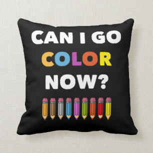 Coloring Books For Adults Design Can I Go Color No Throw Pillow