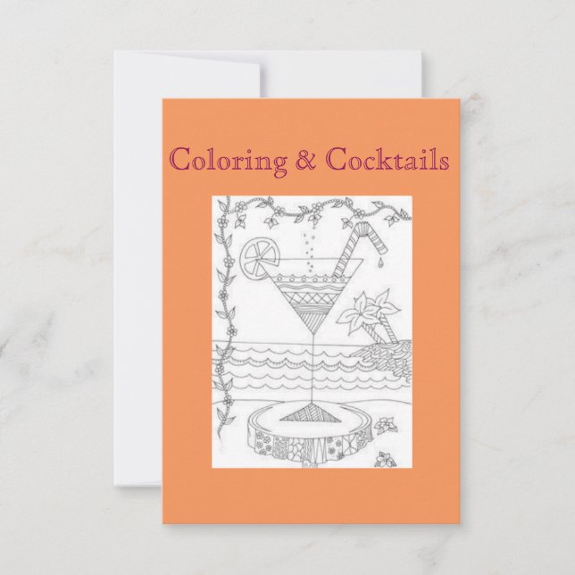 Coloring & Cocktails Girls Night Party Invitations (Front)