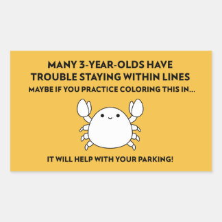 Coloring Crab Help with Parking Bad Parking Rectangular Sticker