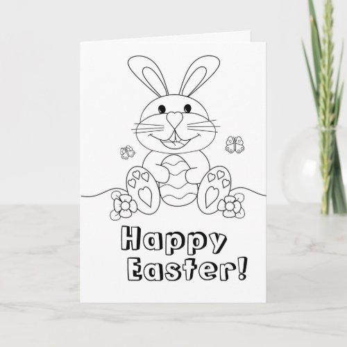 Coloring Easter Card for Kids