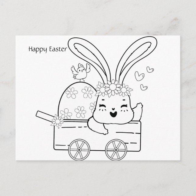 Coloring Easter Card Personalize (Front)