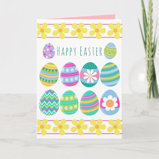 Coloring Easter Eggs Greeting Card (Front)