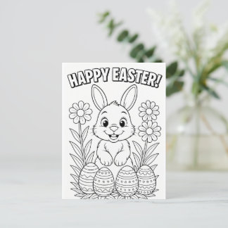 Coloring Easter Postcard – Fun for Kids & Adults!