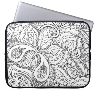 Coloring Flower Art New Design Floral Aesthetic Fl Laptop Sleeve
