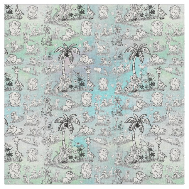 Coloring-in line-drawing Art for Wallpaper Fabric (Close Up)