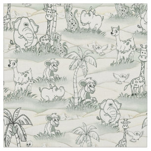 Coloring-in line-drawing repeat Art for Wallpaper Fabric