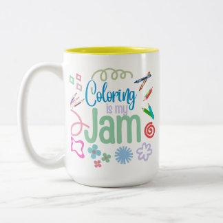 Coloring is My Jam coffee mug