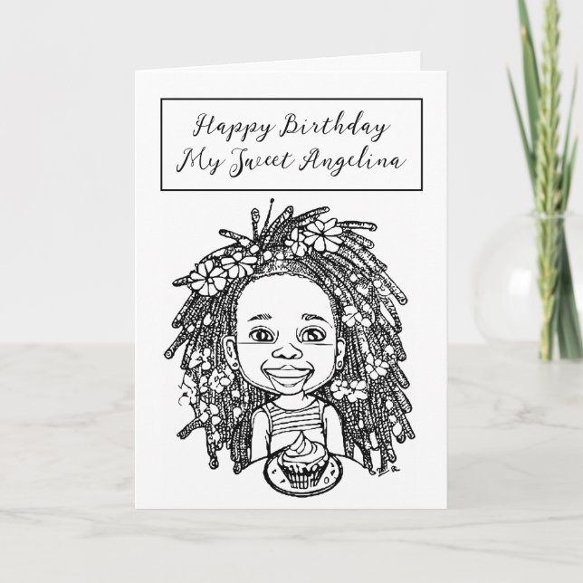 Coloring Page Birthday Card (Front)