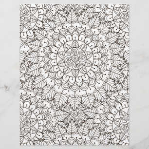 Coloring Page Daisy Leaves Scrapbook Paper