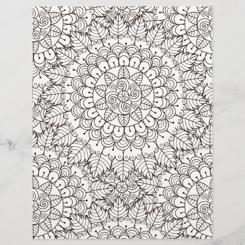 Coloring Page Daisy Leaves Scrapbook Paper