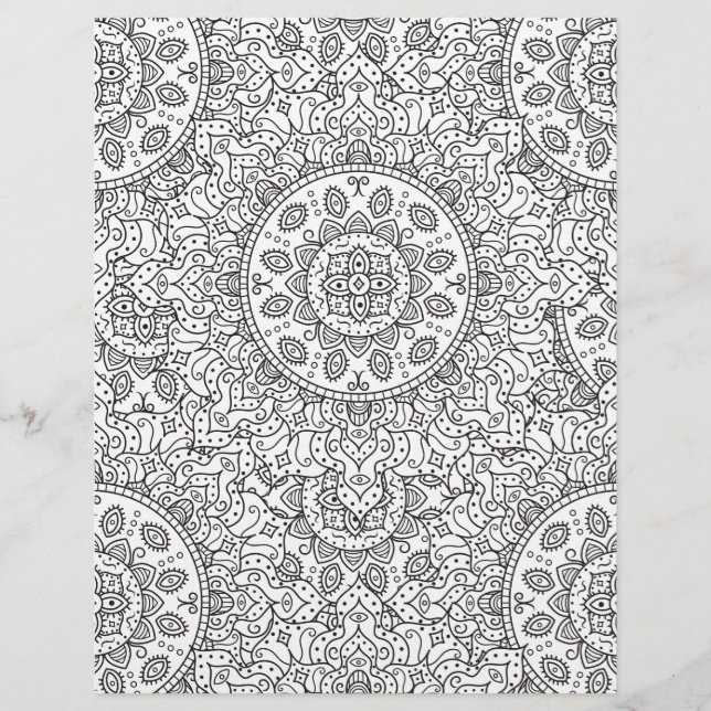 Coloring Page Eastern Abstract Scrapbook Paper (Front)