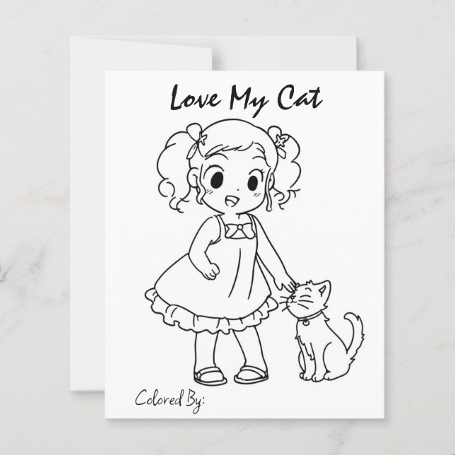 coloring page. love my cat. personalise (Front)