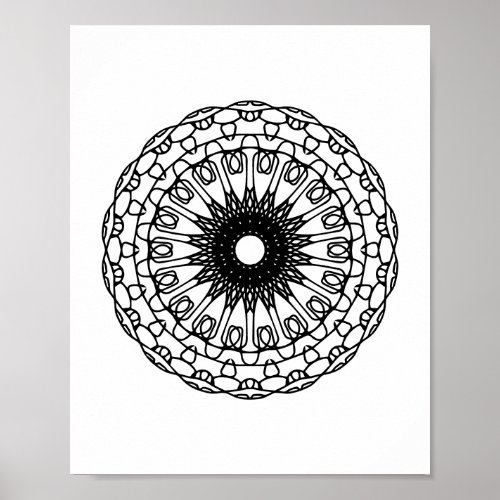 Coloring Page Mandala DIY Wall Art Poster