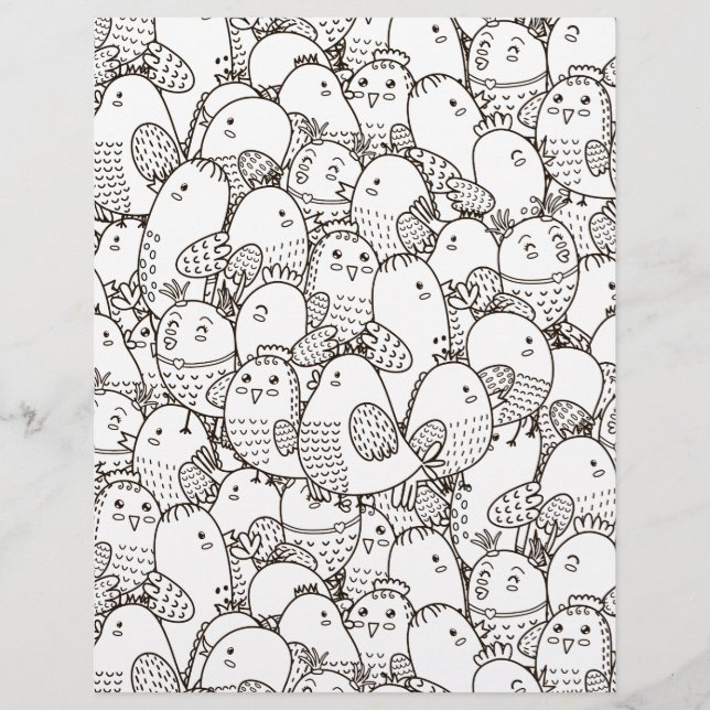 Coloring Page Morning Chirp Scrapbook Paper (Front)
