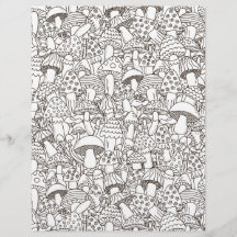 Coloring Page Mushroom Mania Scrapbook Paper
