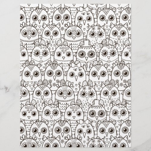 Coloring Page Owl Eyes Scrapbook Paper