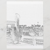 Coloring Page - Pelicans on Pier (Front)