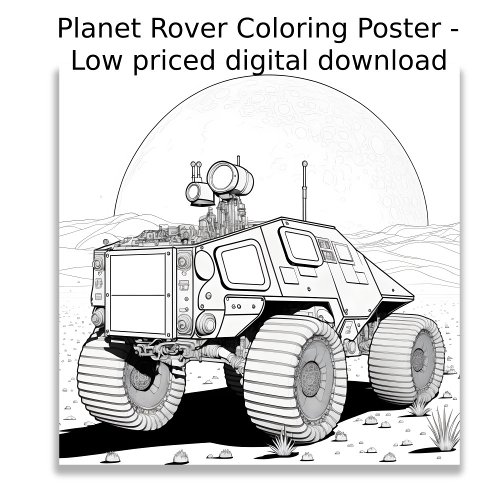 Coloring Page _ Planet Rover Color Your Own Poster