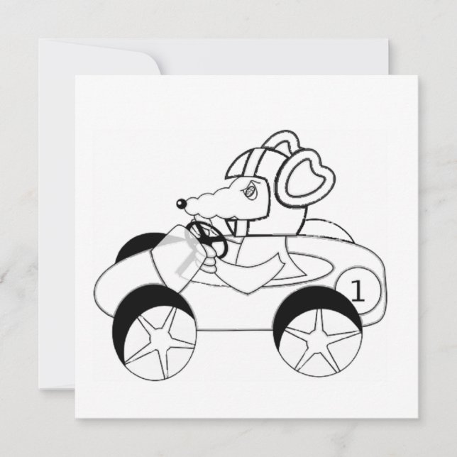 Coloring page racer rat (Front)