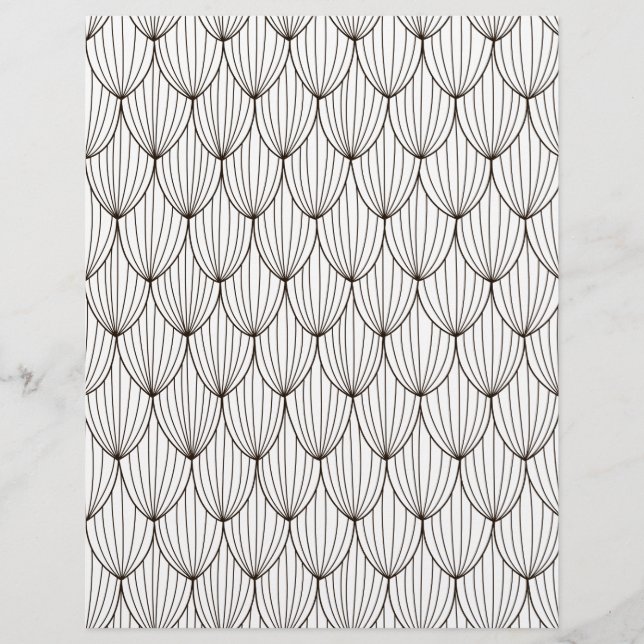 Coloring Page Shingles Petals Scrapbook Paper (Front)