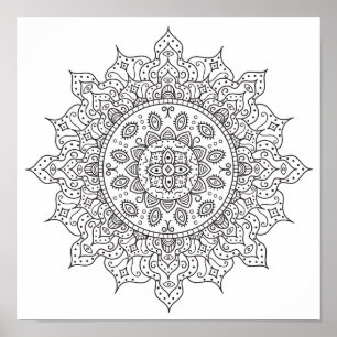 Coloring Page Silk Road Mandala Poster