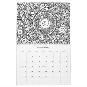Coloring Pages Flowers Doodle Art Calendar