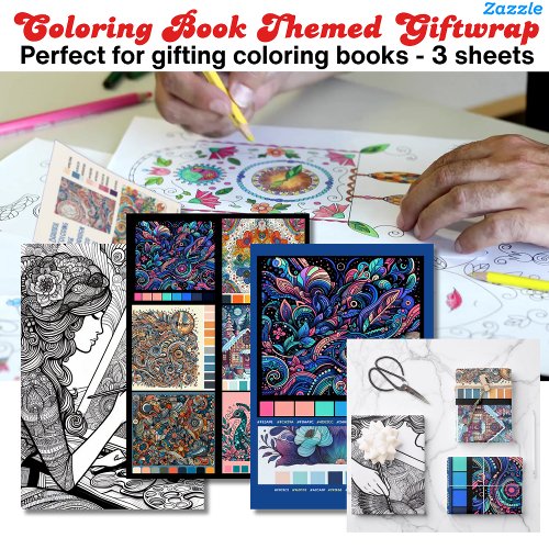 Coloring Pages Gift Wrap for Coloring Book Gifts