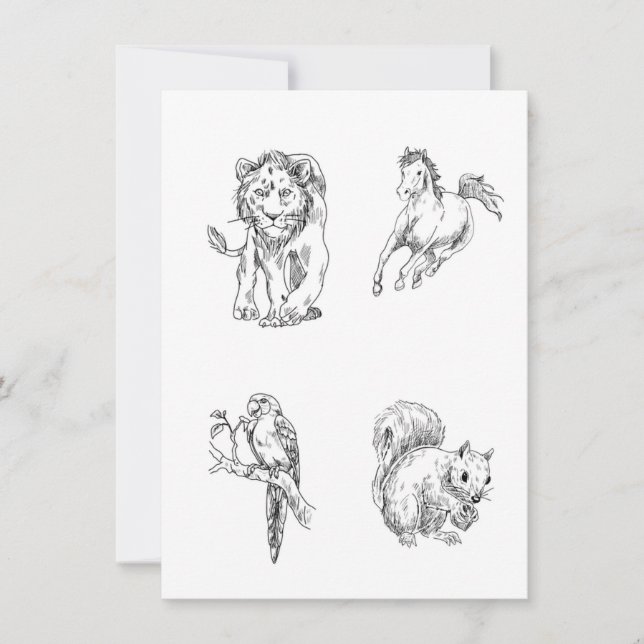 Coloring Pages Sketch for kids Invitation (Front)