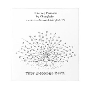 Coloring Peacock Drawing Notepads