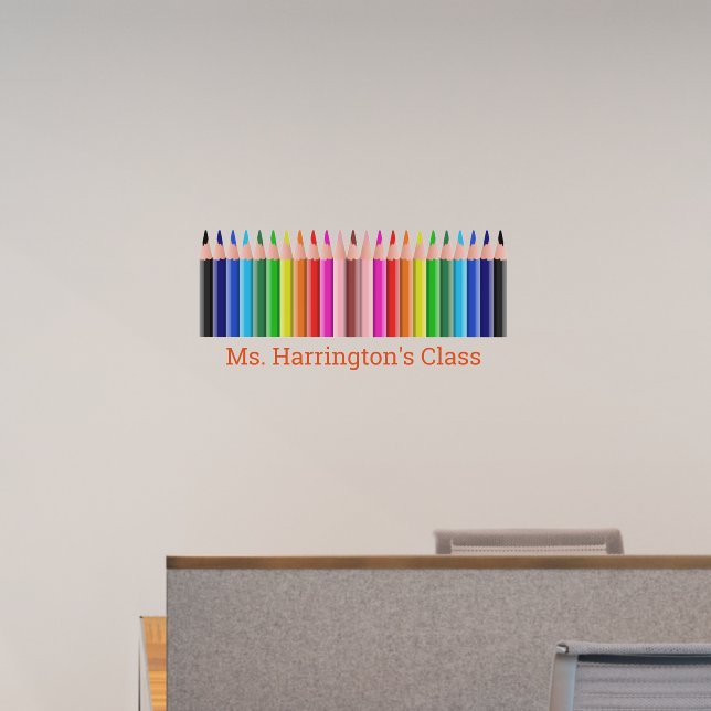 Coloring Pencils custom text Wall Decal (Office)