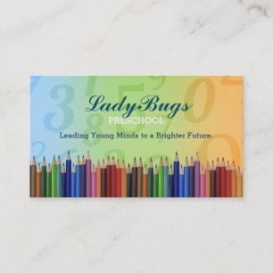 Coloring Pencils Preschool Teacher business cards