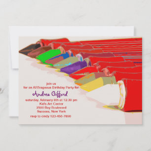 Coloring Pens Invitation