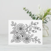 Coloring Postcard Fancy Floral Design (Standing Front)