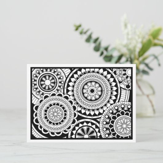 Coloring Postcard Modern Mandala Design (Standing Front)