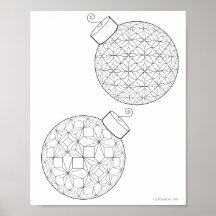 Coloring Poster - holiday ornaments