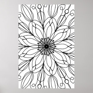 Coloring Poster, Mandala Poster