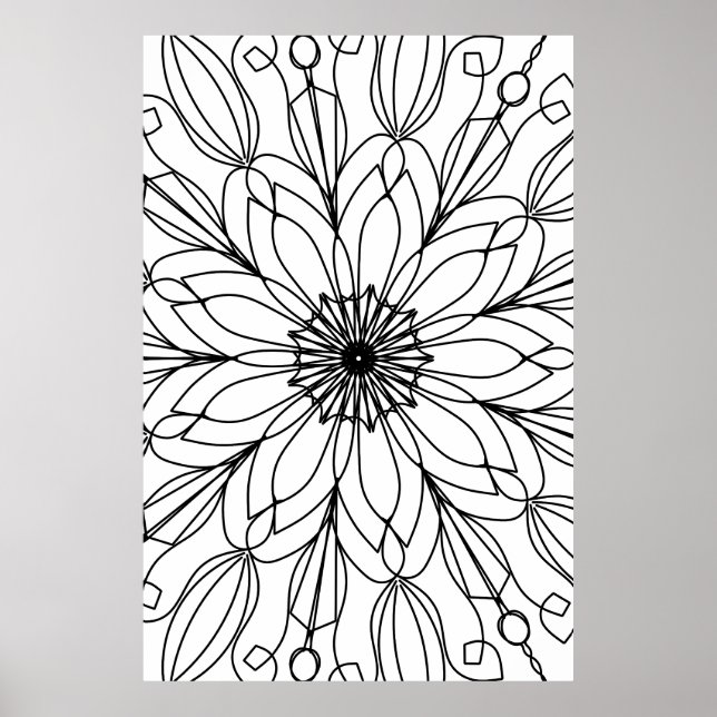 Coloring Poster, Mandala Poster (Front)