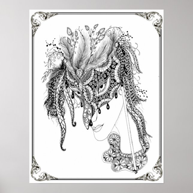 Coloring Poster "MrsDee's Masquerade Art" (Front)